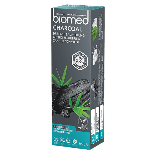 Biomed Pasta Dientes Carbon Sin Fluor Blanqueador Vegan 100g