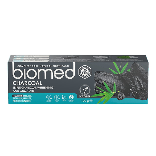 Biomed Pasta Dientes Carbon Sin Fluor Blanqueador Vegan 100g