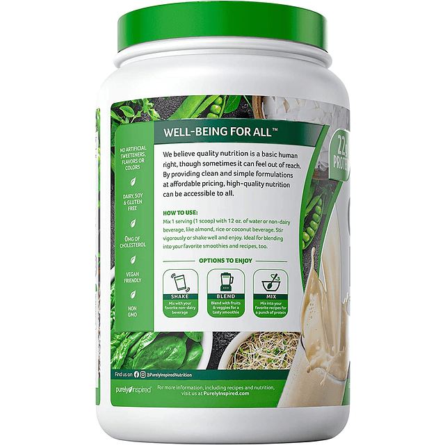 Organic Protein Vainilla Purely Inspired 680g Base De Planta