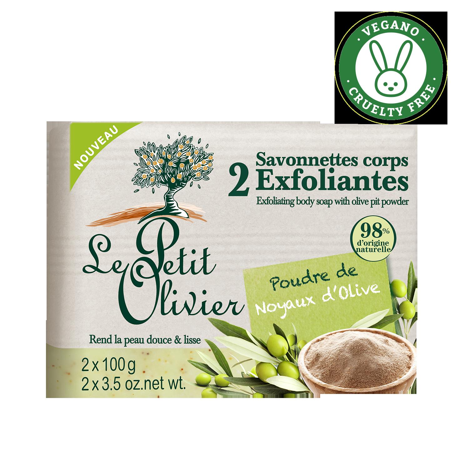 Jabon Exfoliante Cuesco Oliva 2x 100 Gr - Le Petit Olivier 1