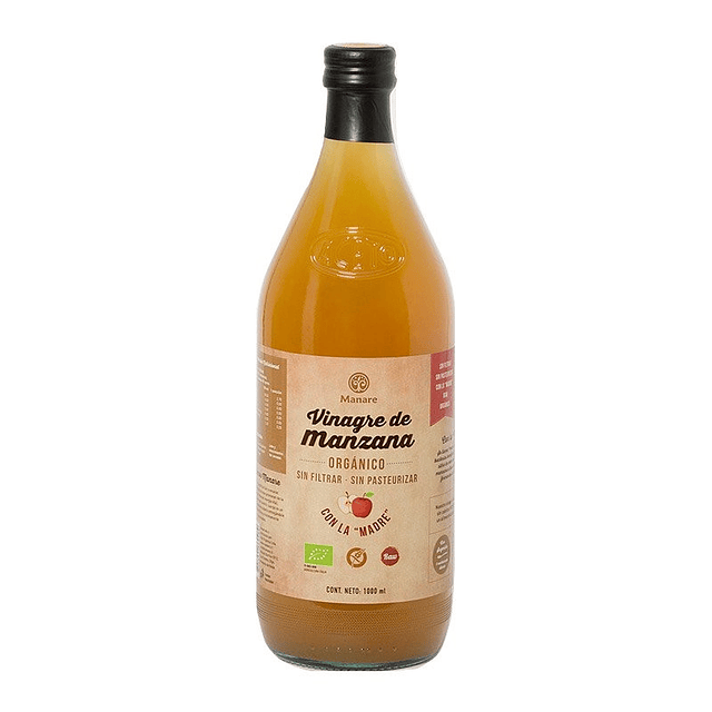 Vinagre Manzana Italiano Crudo Organico Con La Madre 1 Litro