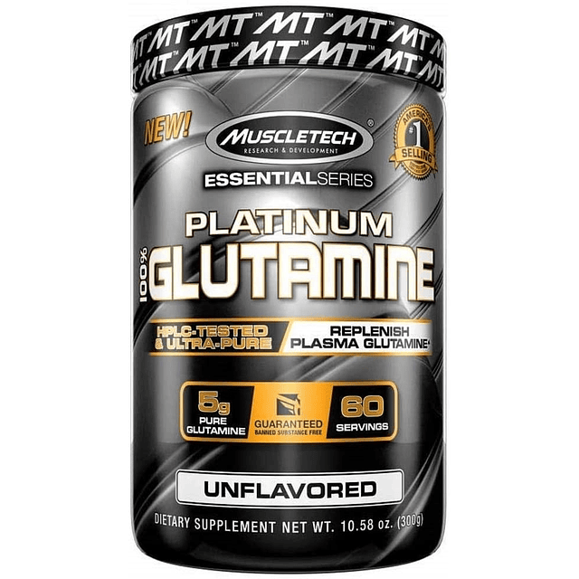 Glutamina Platinium Muscletech Sin Sabor 300 Grs 60 Serv