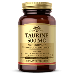 Taurina 500 Mg Aminoacido 100 Capsulas Veganas Solgar