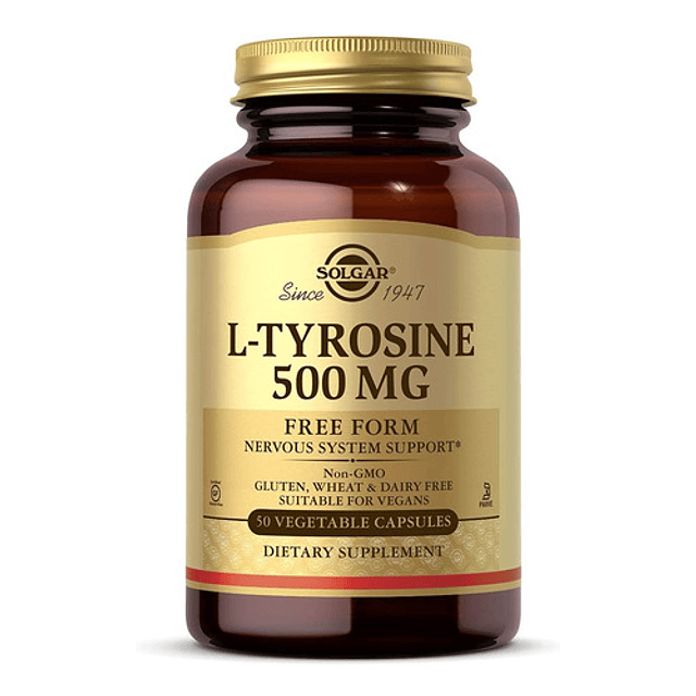 L Tyrosina 500 Mg Aminoacido 50 Capsulas Vegetales Solgar