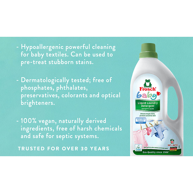 Detergente Bebe Sensitive Hipoalargenico Frosch 1.5 Lts Eco