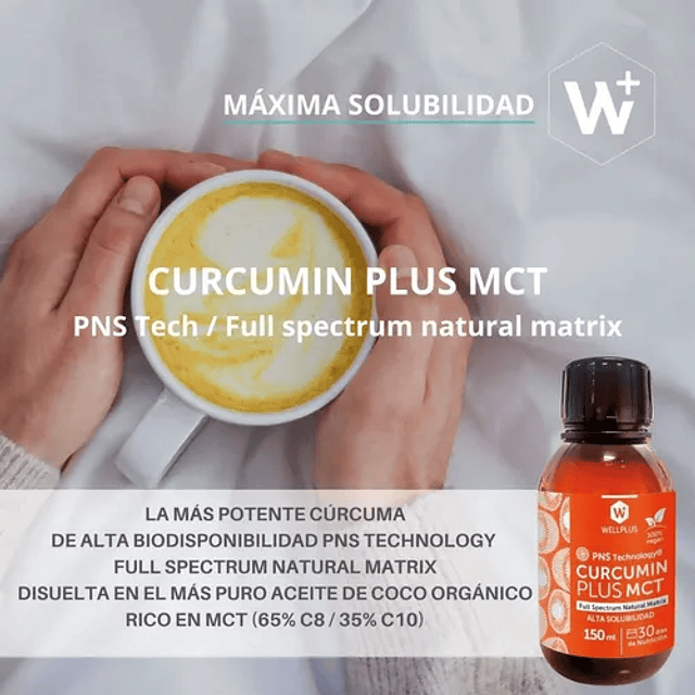 Curcumin Plus Mct 150ml Liposomal Vegana Antiox Wellplus