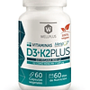 Wellplus D3 K2 Plus 60 D3 Vegana K2 Mena Salud Osea Y Cardio