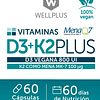 Wellplus D3 K2 Plus 60 D3 Vegana K2 Mena Salud Osea Y Cardio