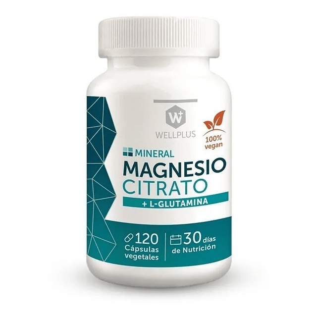 Citrato De Magnesio L Glutamina Wellplus Vegan Digestion 120