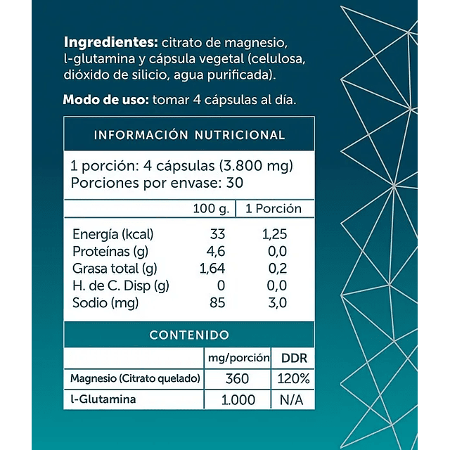 Citrato De Magnesio L Glutamina Wellplus Vegan Digestion 120