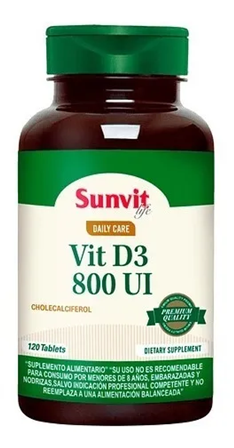 Vitamina D3 800 Iu Sunvit Luz Solar Inmune Huesos Dientes