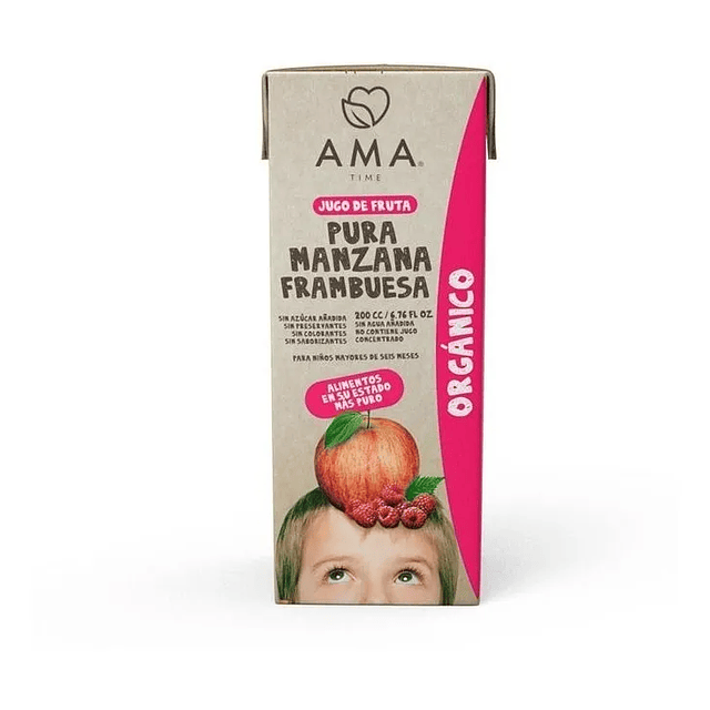 Jugo Manzana Frambuesa Organico Certificado 200 Cc Ama