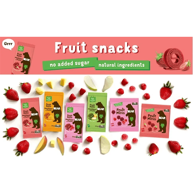 Rollos De Frutas Sin Azucar Snack Saludable Colacion Bear