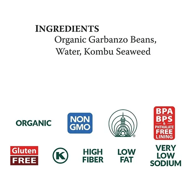 Garbanzos Organicos Sin Sal Gluten Free Eden Foods 425 Grs