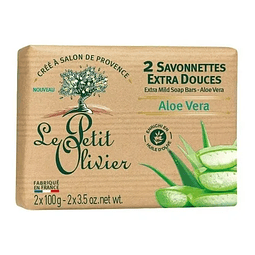 2 Jabon Extra Suave Aloe 100 Grs Le Petit Olivier Soft Pack