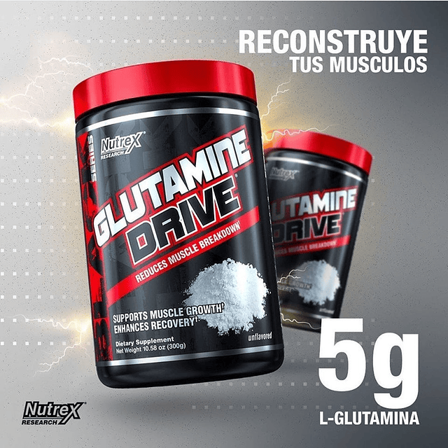 Glutamina Drive 300 Gr 60 Porciones Recuperacion Nutrex