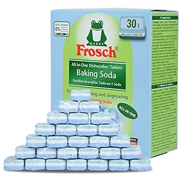 Tabletas Lavavajillas Bicarbonato de Sodio Frosch 30 Unid - Clean Queen