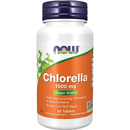 Chlorella 1000 Mg 60 Tabletas Now Clorofila Betacaroteno