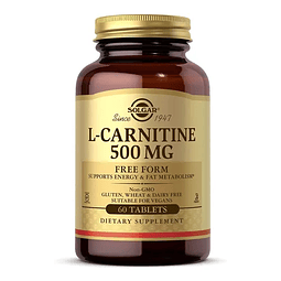 L Carninitina 500 Mg 60 Tabletas Solgar Energia Metabolismo