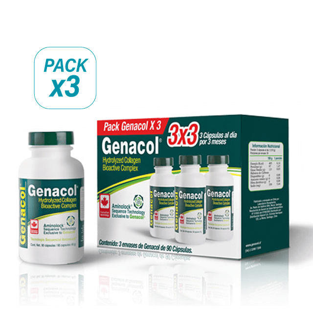 Genacol Colageno Hidrolizado Pack 3 Meses Aminolock Canada