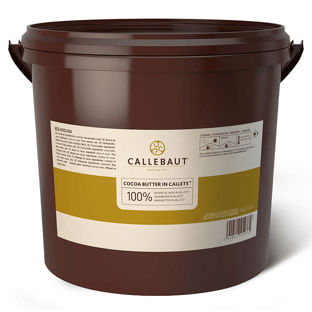 Manteca De Cacao Belga Balde 3 Kgs Cocoa Butter Callebaut