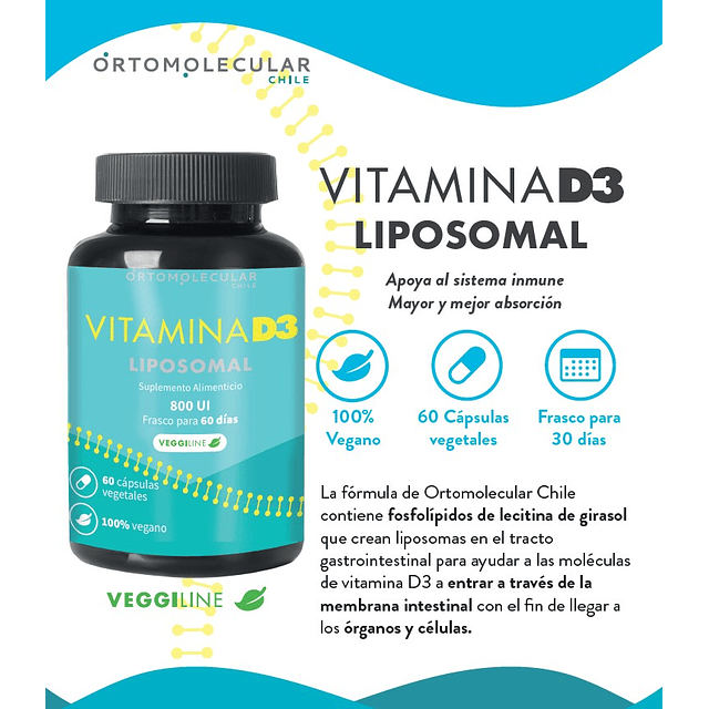 Vitamina D3 Liposomal 800 Ui 60 Caps Ortomolecular