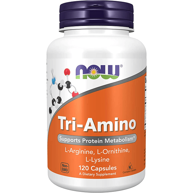 Now Tri-amino 120 Cap L-arginina L-ornitina L-lysina Usa