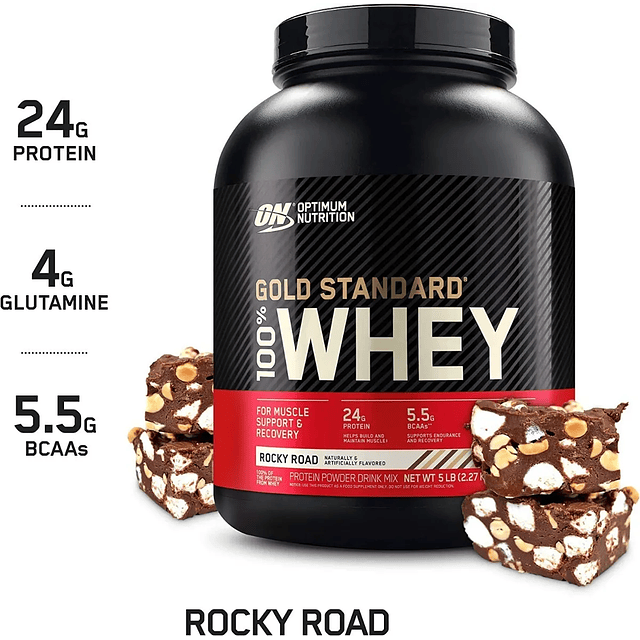 Whey Gold Standard 5lbs Rocky Road On 2.27 Kg 73 Servicios ON OPTIMUN NUTRITION USA