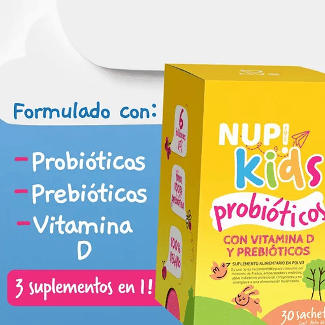 Nup Probioticos Kids Niños 30 Sachets 5 Cepas 6 Billones Ufc