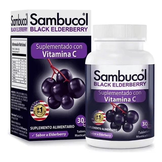 Sambucol Sauco Negro Vitamina C 30 Tabletas Masticables Usa