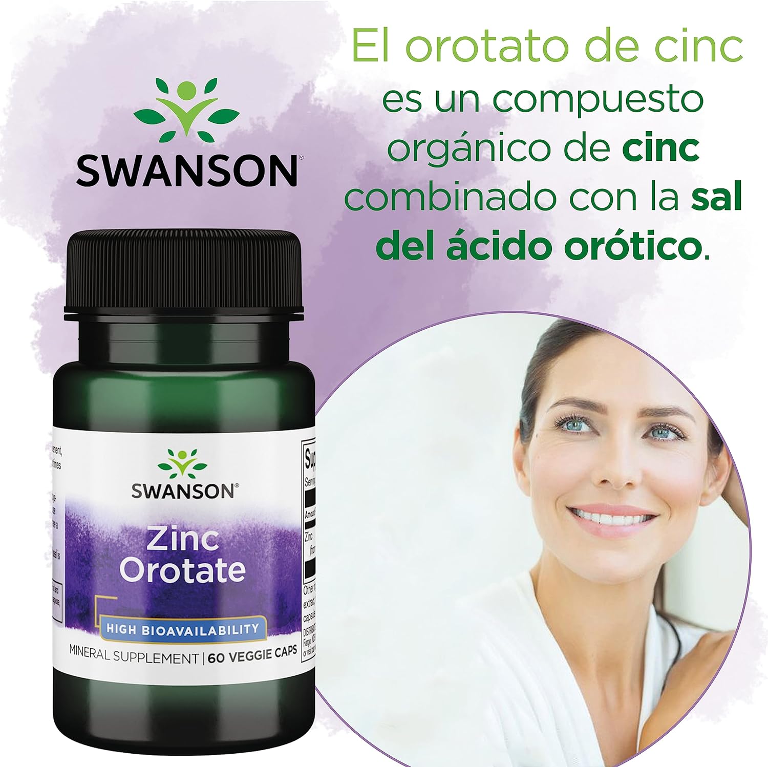 Swanson Zinc Orotate Con Zinc Elemental 60 Capsulas Veganas 5