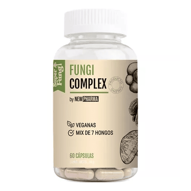 Fungi Complex Mix De 7 Hongos 60 Caps Veganas New Pharma