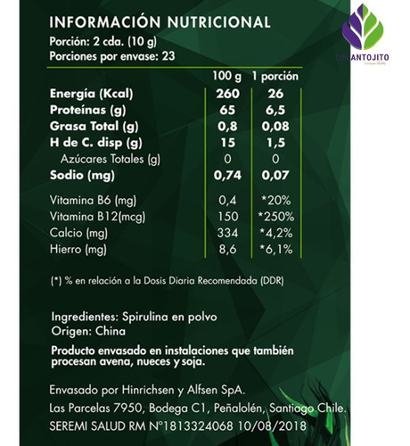 Spirulina Green Power Organica 230 Grs 3