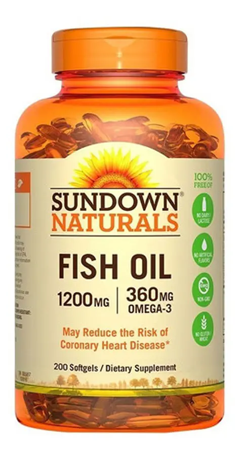 Fish Oil 1200 Mg Aceite Pescado 200 Softgels Sundown 