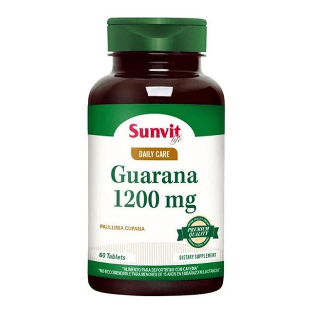 Guarana 1200 Mg Sunvit Energia Fisica Y Alerta Mental