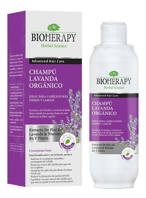 Bioherapy Shampoo Lavanda Organico Cabellos Largos 330ml