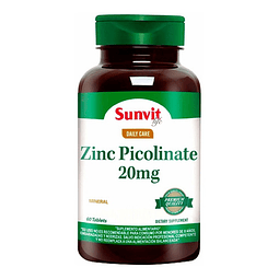 Zinc Picolitato 20 Mg Sunvit Inmune Defensas Minerales Piel 