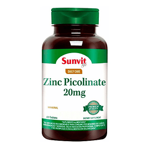 Zinc Picolinato 20 Mg Sunvit Inmune Defensas Minerales Piel 