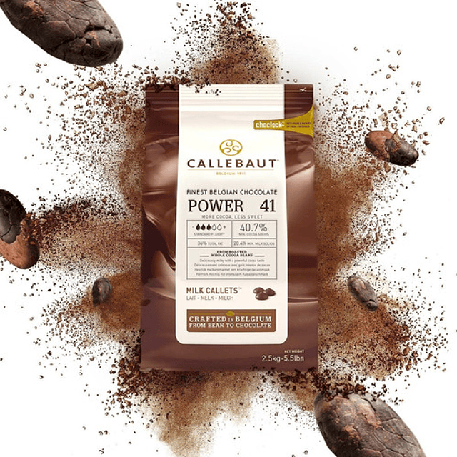 Chocolate Power 41 Callebaut Leche Profesional Belga 2,5kg
