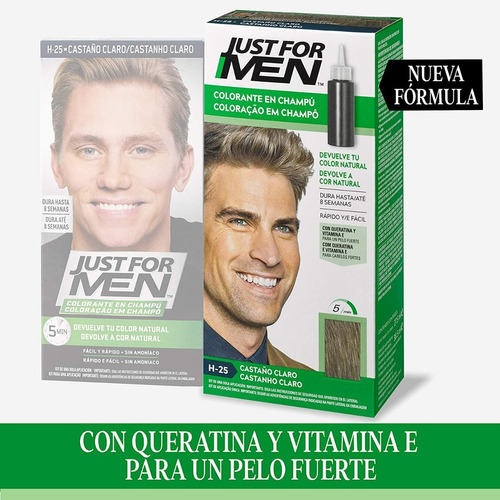 Shampoo Tintura Restaurador Castaño Claro Just For Men 3