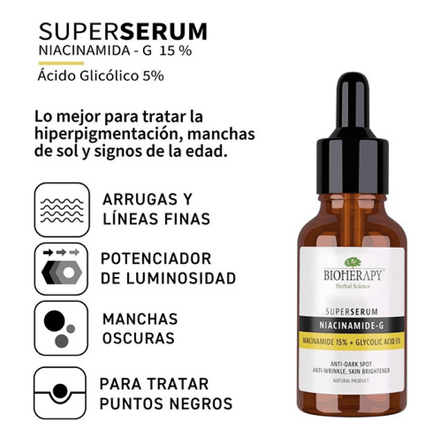 Serum Niacinamida Acido Glicolico Anti Manchas Bioherapy