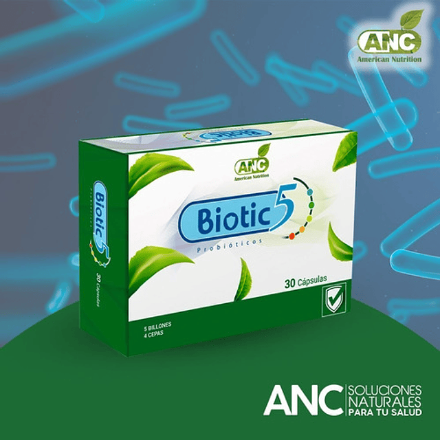 Biotic 5 Probioticos 4 Cepas 5 Billones Cfu 30 Caps Anc