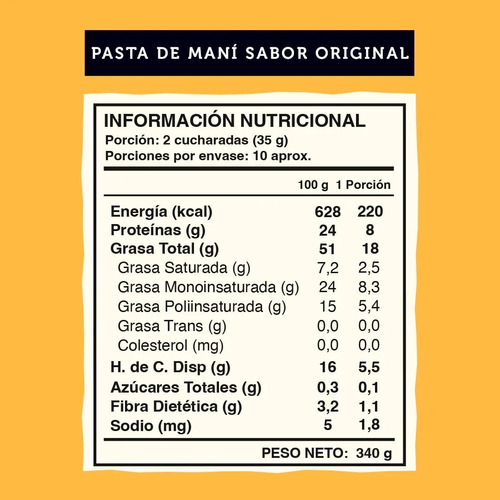 Wild Foods Pasta De Mani 100% Sin Azucar Cremosa 340 Gramos 2