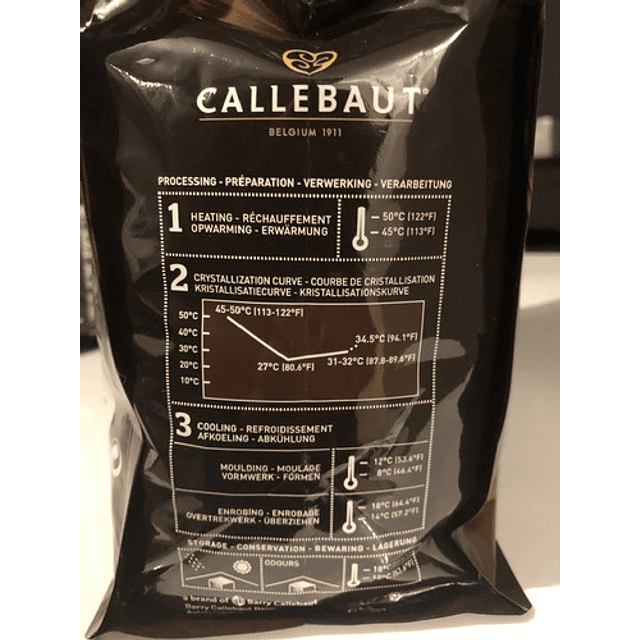 Chocolate Amargo 70% Callebaut 2,5 Kg.