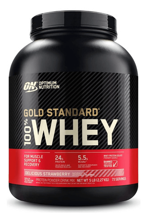 Optimum Nutrition  Proteína Gold Standard 100% Whey Proteína Sabor Delicious Strawberry En Pote De 2.27kg