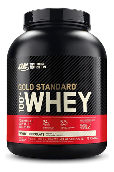 Optimum Nutrition Proteína Gold Standard 100% Whey Proteína Sabor White Chocolate En Pote De 2.27kg