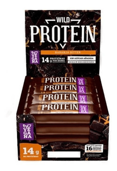 Wild Foods Barra Proteína Naranja Bitter Caja 16 Unidades