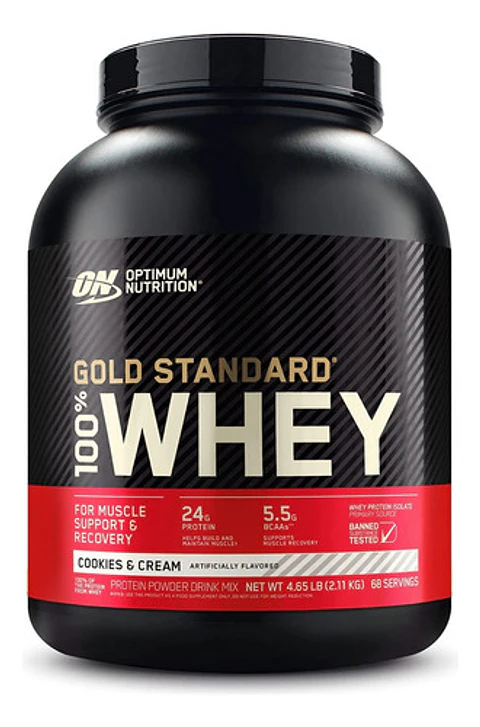 Optimum Nutrition  Proteína Gold Standard 100% Whey Proteína Sabor Cookies & Cream En Pote De 2.11kg