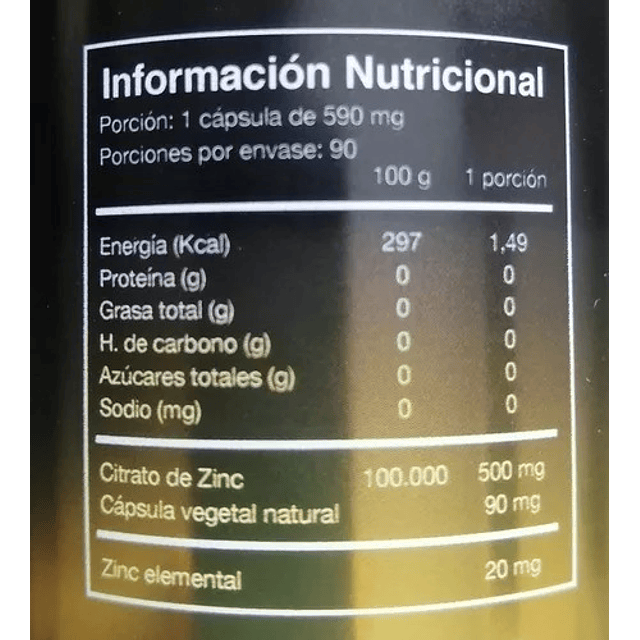 Lp Citrato De Zinc Premium 90 Capsulas 3 Meses Tratamiento