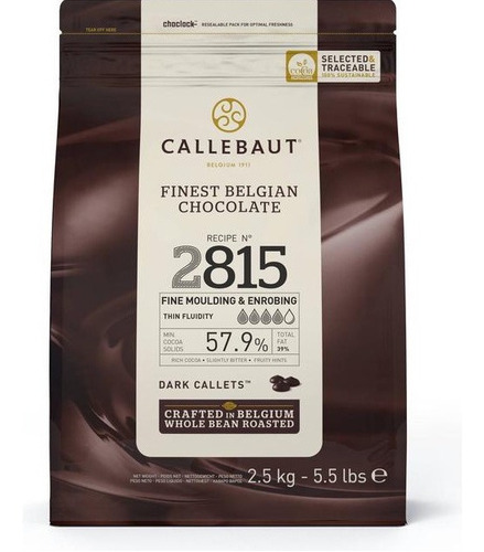 Chocolate 57,9% Cacao Alta Fluidez Callebaut Bolsa 2,5kg 1